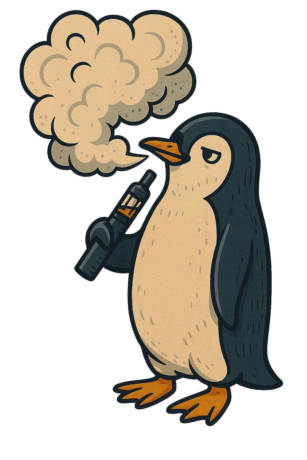 Penjamin Penguin character with cloud